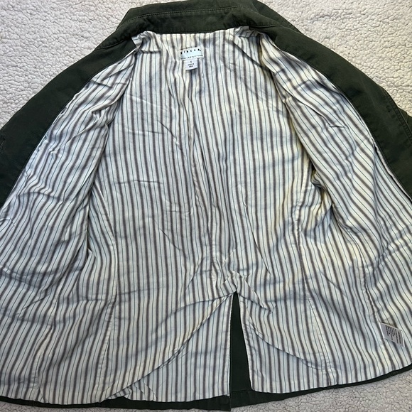 Giacca army green utility military jacket striped lining 100% cotton overcoat - Picture 8 of 16